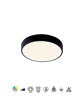 CUMBUCO II * PLAFÓN LED 30W NEGRO CCT